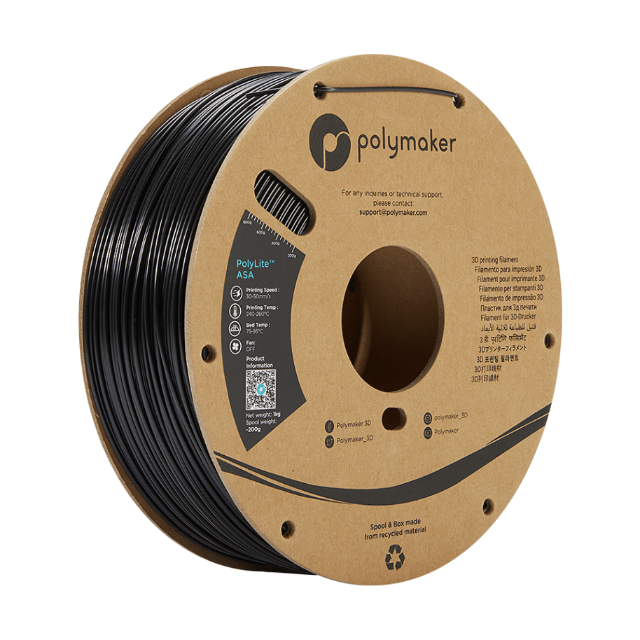 Polymaker PolyLite ASA filament svart 1kg 1.75mm