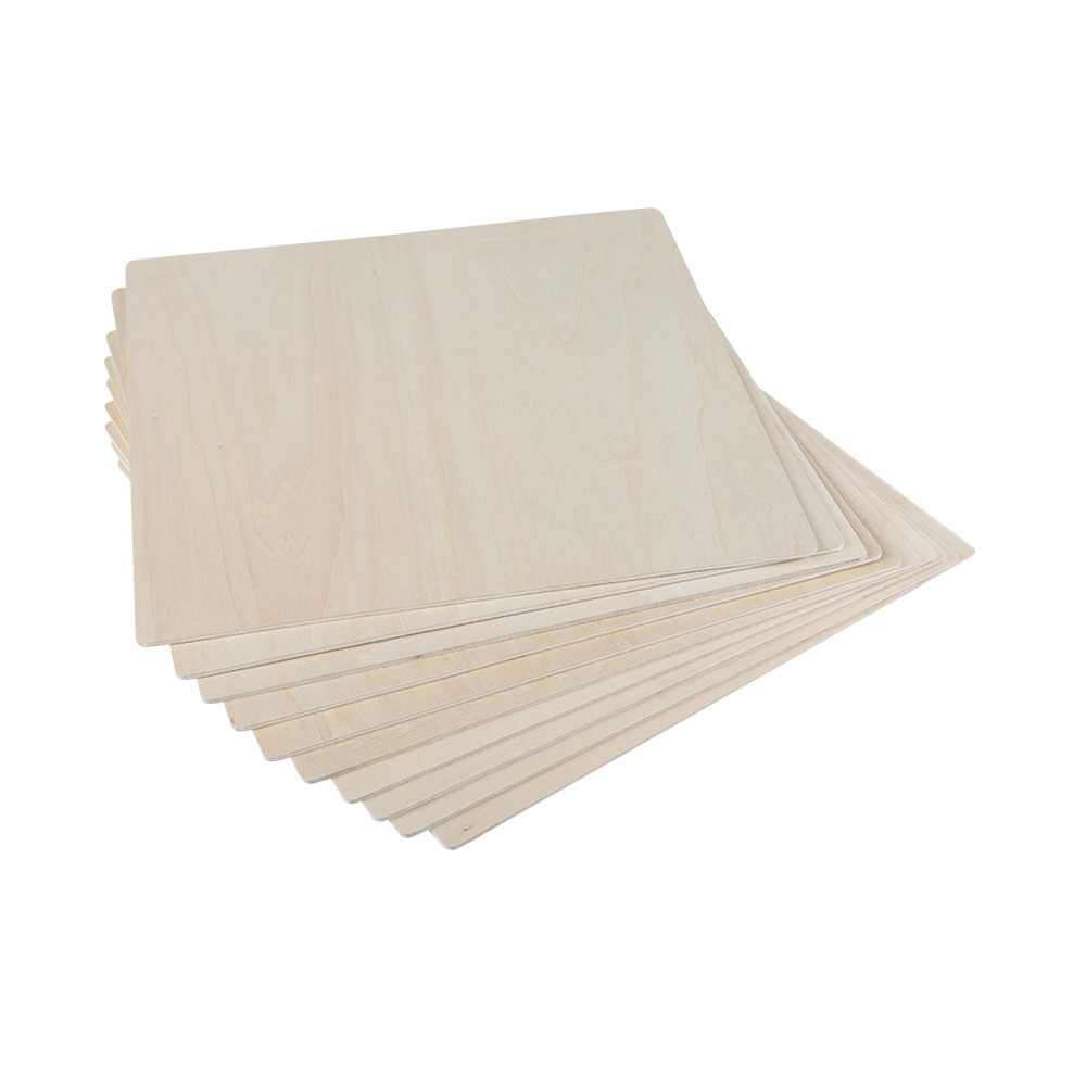 10-pack basswood träskivor 200x200x3mm