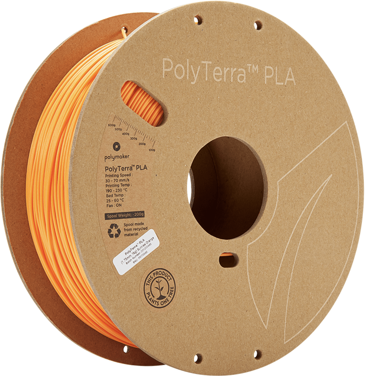 Polymaker PolyTerra PLA Sunrise Orange - 1.75mm - 1kg