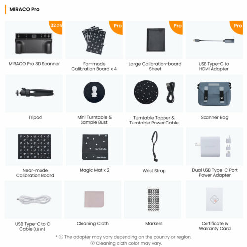 Revopoint Miraco Pro 3D Scanner delar