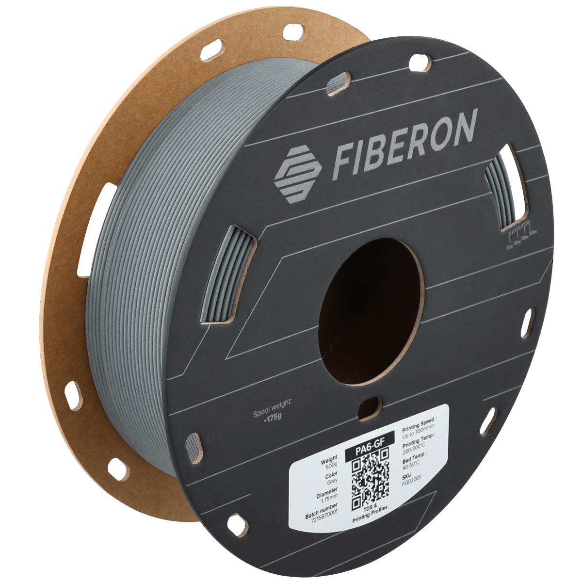 Polymaker Fiberon PA6-GF25 filament - Grå - 1.75mm - 500g